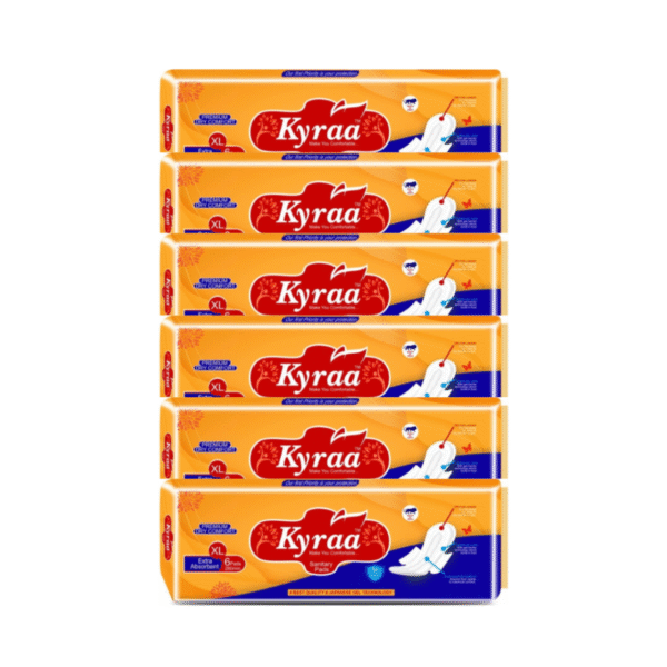 Kyraa - Sanitary Pads | XL Size | Ultra-Thin Pads | Leak-Proof & Rash-Free | Pack of 6